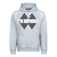 Heather Grey I'm Difficult Double Black Diamond Skiing Urban Hoodie - longCreatives