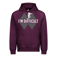 Mauve Wine I'm Difficult Double Black Diamond Skiing Urban Hoodie - longCreatives