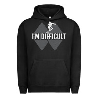 Pigment Black I'm Difficult Double Black Diamond Skiing Urban Hoodie - longCreatives