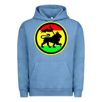 Pigment Pebble Blue Rasta Lion Urban Hoodie - longCreatives