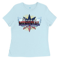 Baby Blue happy memorial day Ladies Tee - HowdyJamesFarm