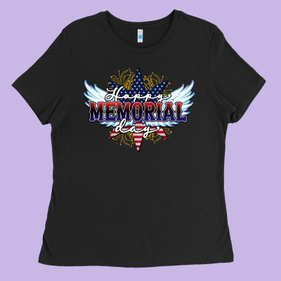 Happy Memorial Day Ladies Tee Designed By Howdyjamesfarm