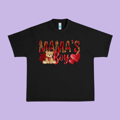 Mamas Boy With Leopard Mother's Day Urban Heavy Tee Designed By Howdyjamesfarm
