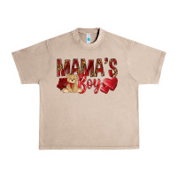 French Oak Mamas boy with leopard mother's day Urban Heavy Tee - HowdyJamesFarm