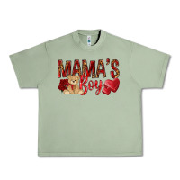 Oil Green Mamas boy with leopard mother's day Urban Heavy Tee - HowdyJamesFarm