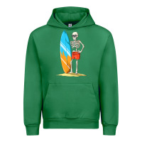 Emerald Surfing Skeleton Halloween Themed Surf Lovers Gift Urban Hoodie - longCreatives
