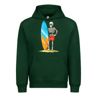 Forest Green Surfing Skeleton Halloween Themed Surf Lovers Gift Urban Hoodie - longCreatives