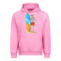 Fuchsia Pink Surfing Skeleton Halloween Themed Surf Lovers Gift Urban Hoodie - longCreatives