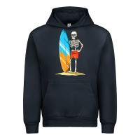 Navy Surfing Skeleton Halloween Themed Surf Lovers Gift Urban Hoodie - longCreatives