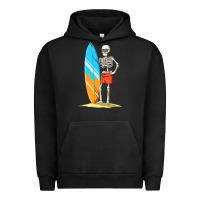 Surfing Skeleton Halloween Themed Surf Lovers Gift Urban Hoodie | Teevron