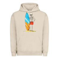 Pigment French Oak Surfing Skeleton Halloween Themed Surf Lovers Gift Urban Hoodie - longCreatives