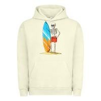Pigment Pistachio Surfing Skeleton Halloween Themed Surf Lovers Gift Urban Hoodie - longCreatives