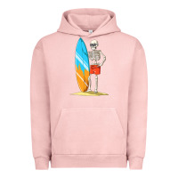 Pigment Salmon Surfing Skeleton Halloween Themed Surf Lovers Gift Urban Hoodie - longCreatives