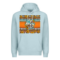 Blue Mist sunflowers hexagon frame mama Premium Hoodie - Jasminsmagicworld