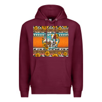 Burgundy sunflowers hexagon frame mama Premium Hoodie - Jasminsmagicworld