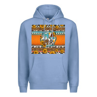 Colony Blue sunflowers hexagon frame mama Premium Hoodie - Jasminsmagicworld