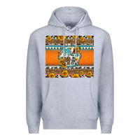 Heather Grey sunflowers hexagon frame mama Premium Hoodie - Jasminsmagicworld