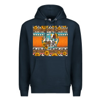 Navy sunflowers hexagon frame mama Premium Hoodie - Jasminsmagicworld