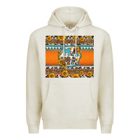Oatmeal Heather sunflowers hexagon frame mama Premium Hoodie - Jasminsmagicworld