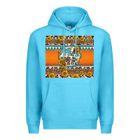 Ocean Blue sunflowers hexagon frame mama Premium Hoodie - Jasminsmagicworld