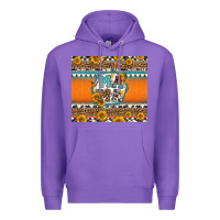 Purple sunflowers hexagon frame mama Premium Hoodie - Jasminsmagicworld