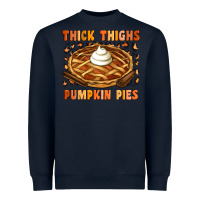 Navy Thick Thighs Pumpkin Pies Heavyweight Sweatshirt - Artiststas