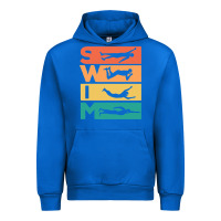 Cobalt Retro Vintage Swimming Gift For Swimmers Urban Hoodie - longCreatives