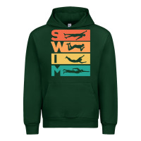Forest Green Retro Vintage Swimming Gift For Swimmers Urban Hoodie - longCreatives