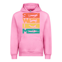 Fuchsia Pink Retro Vintage Swimming Gift For Swimmers Urban Hoodie - longCreatives