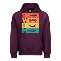 Mauve Wine Retro Vintage Swimming Gift For Swimmers Urban Hoodie - longCreatives