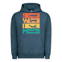 Pigment Midnight Navy Retro Vintage Swimming Gift For Swimmers Urban Hoodie - longCreatives