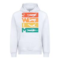 White Retro Vintage Swimming Gift For Swimmers Urban Hoodie - longCreatives