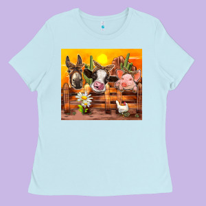 Farm Animal Ladies Tee Designed By Tumblerdesignbyshophia