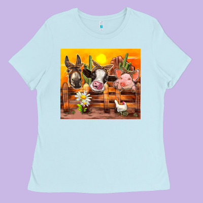 Farm Animal Ladies Tee Designed By Tumblerdesignbyshophia