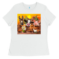 White farm animal Ladies Tee - TumblerDesignByShophia