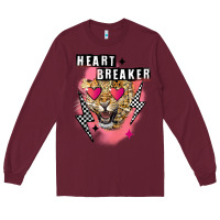 Burgundy Heart breaker Valentine's Day Long Sleeve Tee - FaDigitalArtStudio