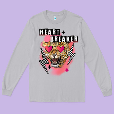 Heart Breaker Valentine's Day Long Sleeve Tee Designed By Fadigitalartstudio
