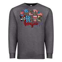 Charcoal Heather Red whıte boujee Premium Sweatshirt - AdoDesignShop