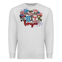 Dove Grey Red whıte boujee Premium Sweatshirt - AdoDesignShop