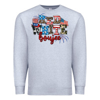 Heather Grey Red whıte boujee Premium Sweatshirt - AdoDesignShop