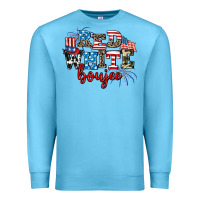 Ocean Blue Red whıte boujee Premium Sweatshirt - AdoDesignShop