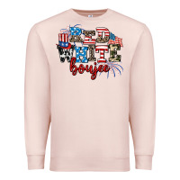 Pale Pink Red whıte boujee Premium Sweatshirt - AdoDesignShop