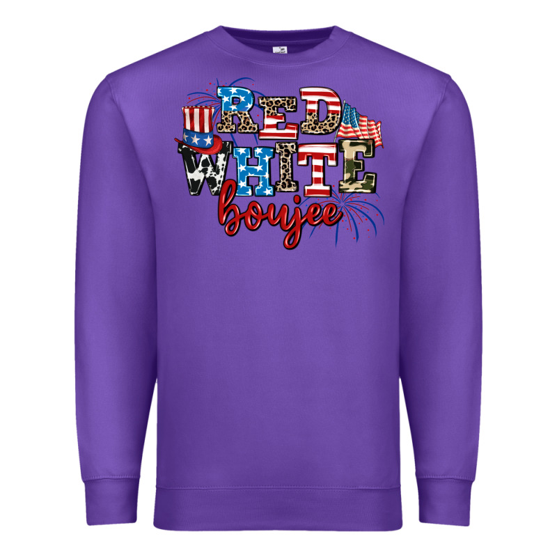 Red Whıte Boujee Premium Sweatshirt by AdoDesignShop | Teevron