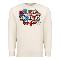 Sandshell Red whıte boujee Premium Sweatshirt - AdoDesignShop