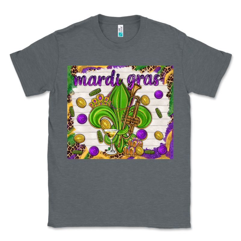 Mardi Gras Fleur De Lis Tumbler Classic Tee by HowdyJamesFarm | Teevron