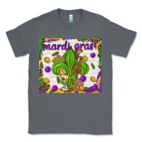 Charcoal Heather Mardi Gras Fleur De Lis tumbler Classic Tee - HowdyJamesFarm