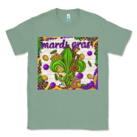 Sage Mardi Gras Fleur De Lis tumbler Classic Tee - HowdyJamesFarm