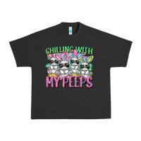 Pigment Black Chilling with my peeps Easter bunnies Urban Heavy Tee - CowGirlArtShop