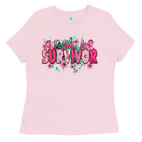 Bubblegum Pink I am a survivor Cancere Awareness Ladies Tee - HowdyJamesFarm