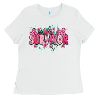 White I am a survivor Cancere Awareness Ladies Tee - HowdyJamesFarm